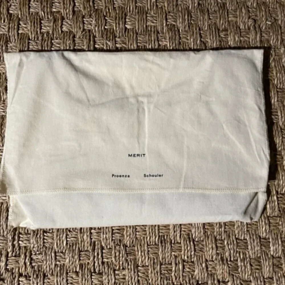 Proenza Schouler Black and Light Blue Merit Leather Clutch